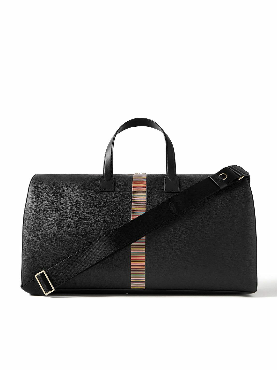 Paul Smith - Striped Full-Grain Leather Holdall