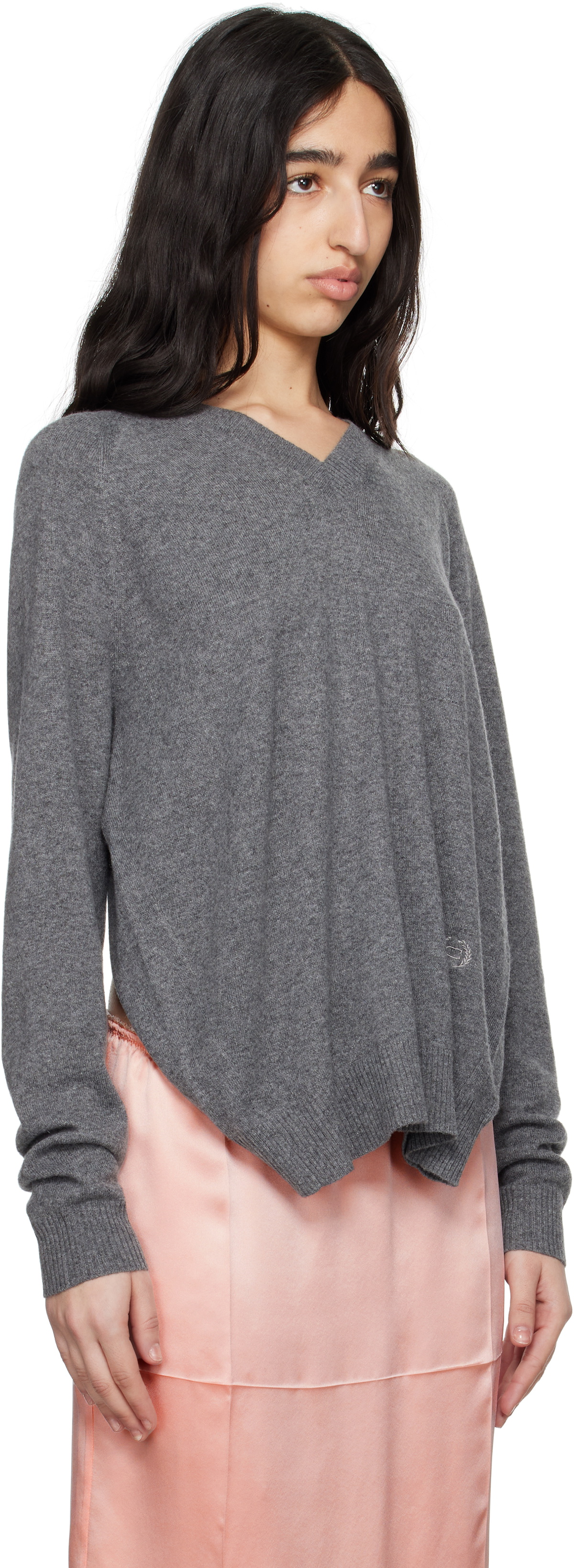 Commission Gray Double Front Sweater