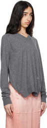 Commission Gray Double Front Sweater