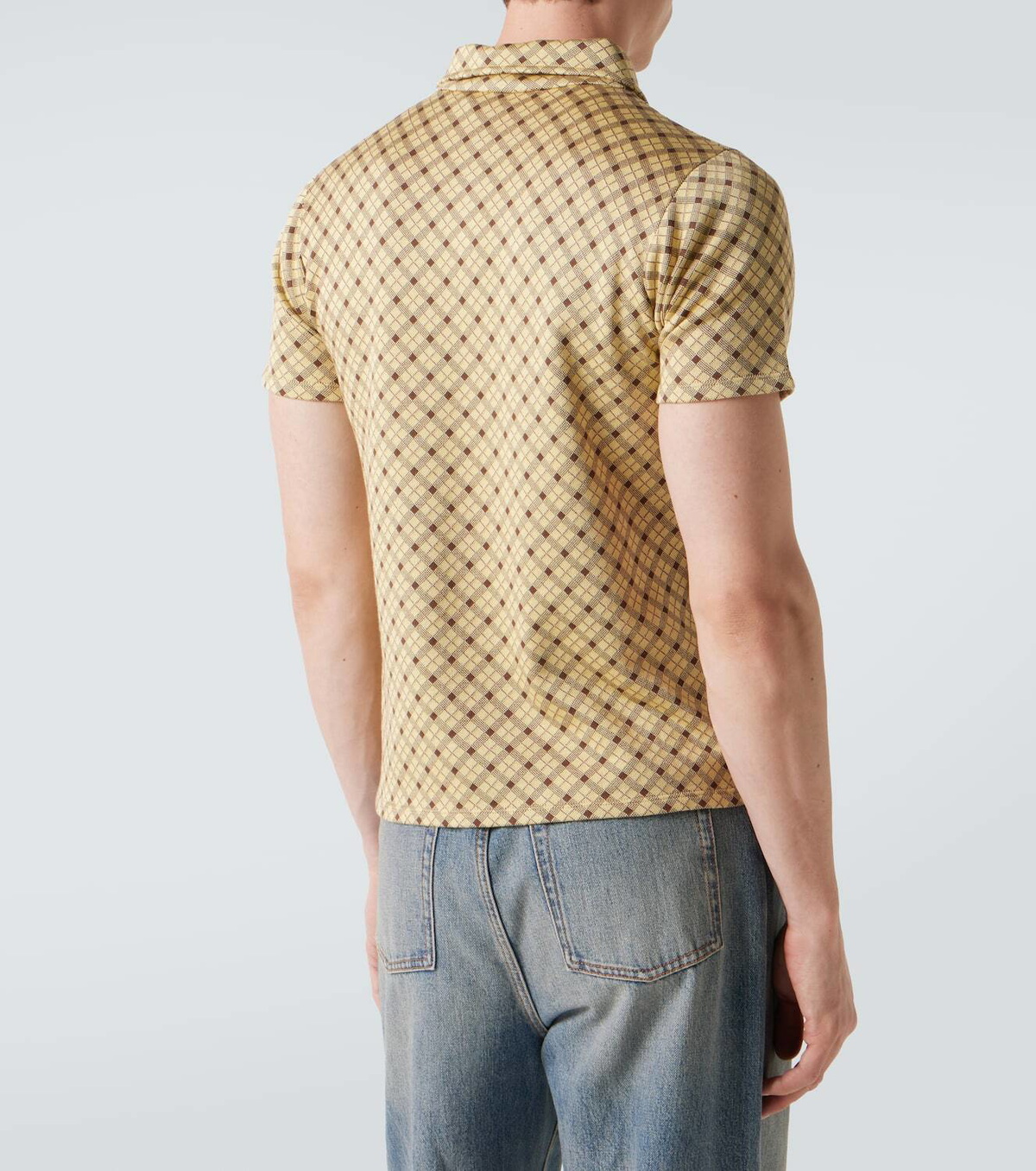 Miu Miu Checked silk piqué polo shirt