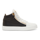 Giuseppe Zanotti Black and White May London High-Top Sneakers