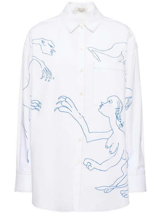Photo: GAUCHERE - Oversize Printed Cotton Poplin Shirt