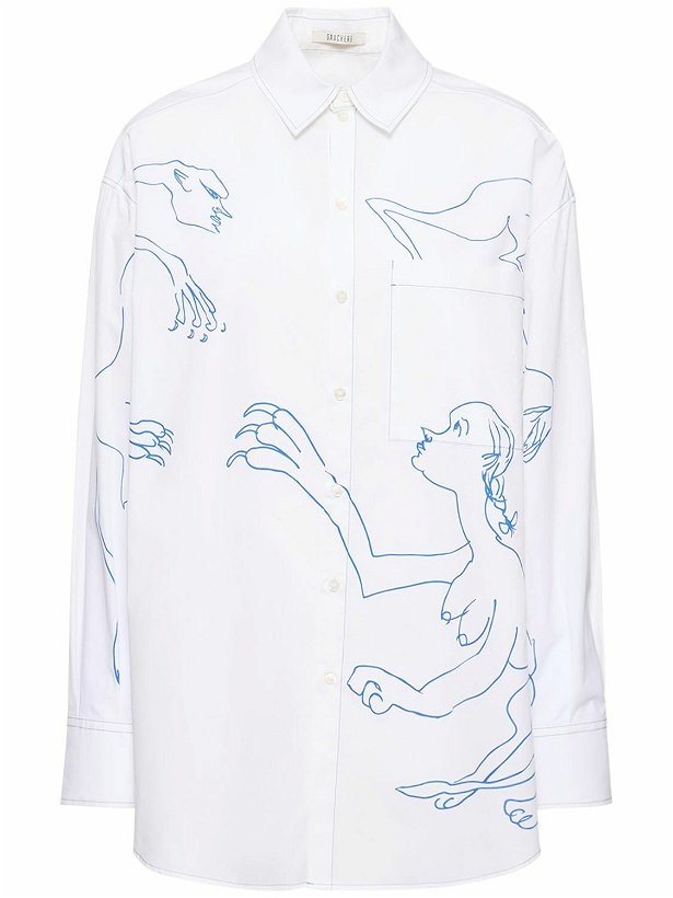 Photo: GAUCHERE - Oversize Printed Cotton Poplin Shirt