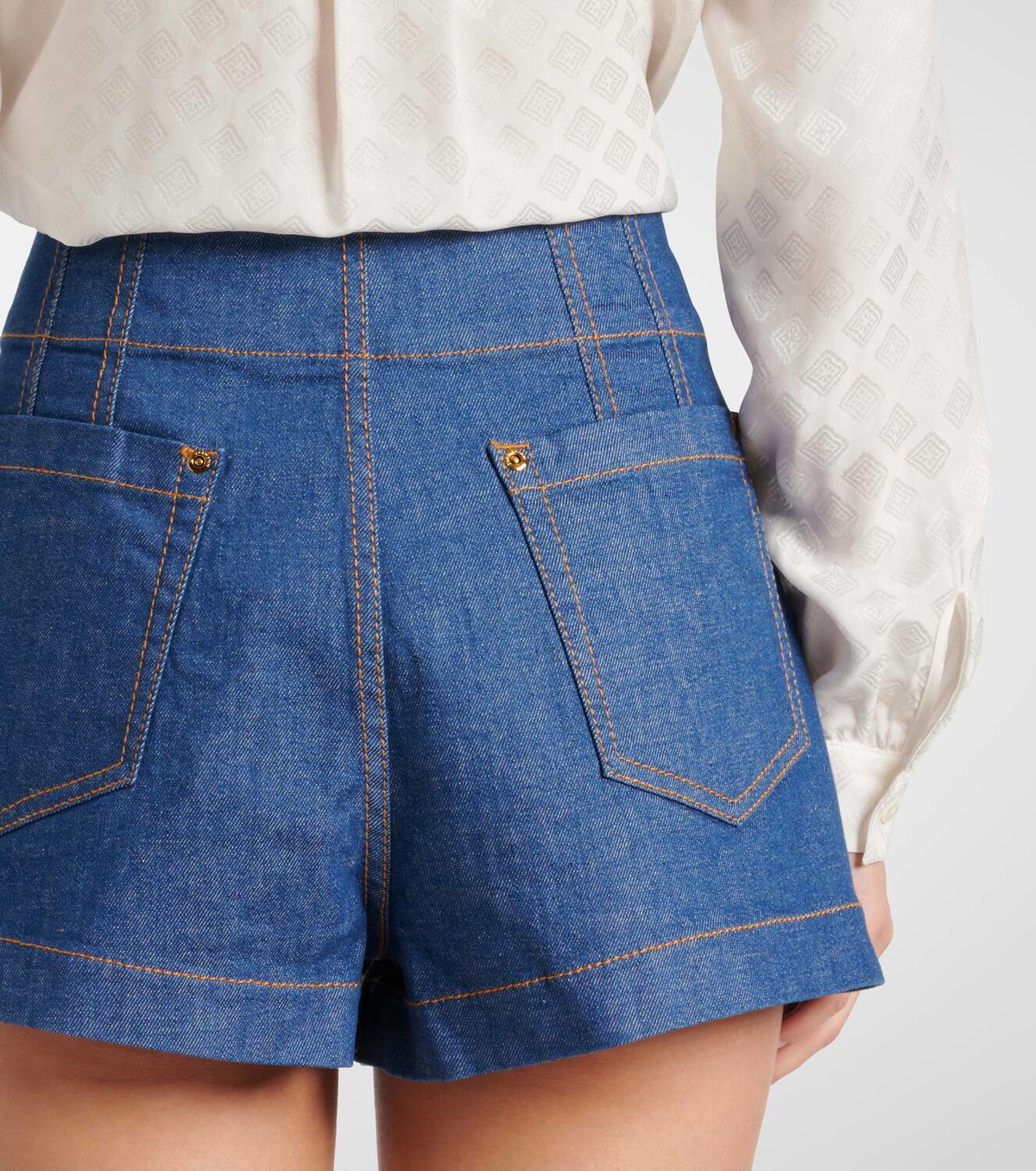 【Zimmermann】Wylie high-rise denim shorts Zimmermann Wylie high-rise denim shorts Zimmermann