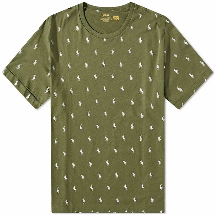 Photo: Polo Ralph Lauren Men's All Over Pony Sleepwear T-Shirt in Army Olive