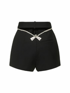 AREA - Embellished Deco Bow High Waist Shorts