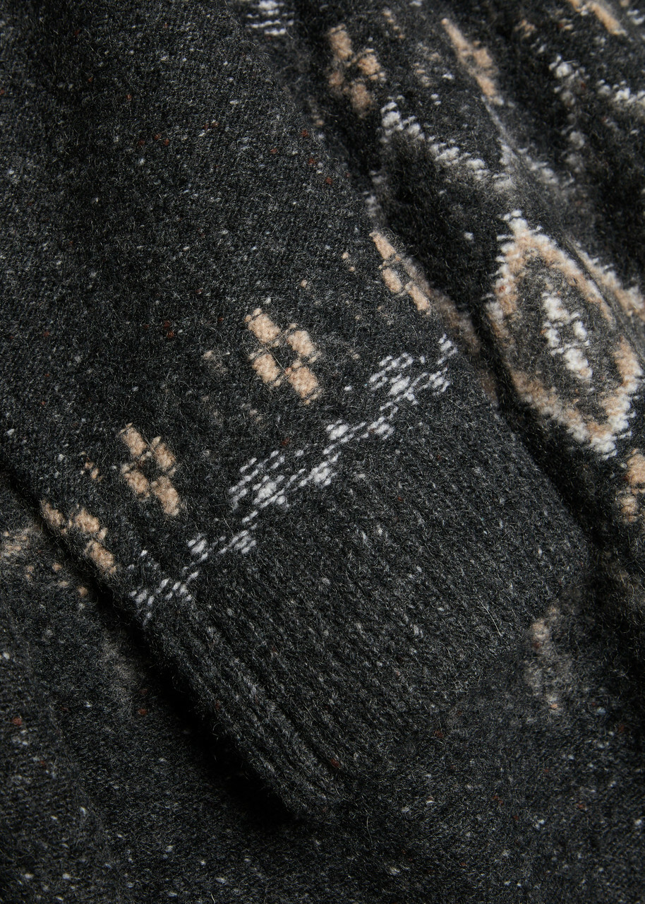 Vince Fair Isle Cashmere Jumper Grey
