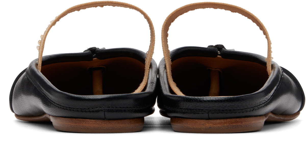 Maison Margiela Black Tabi Elastic Band Mule Flats