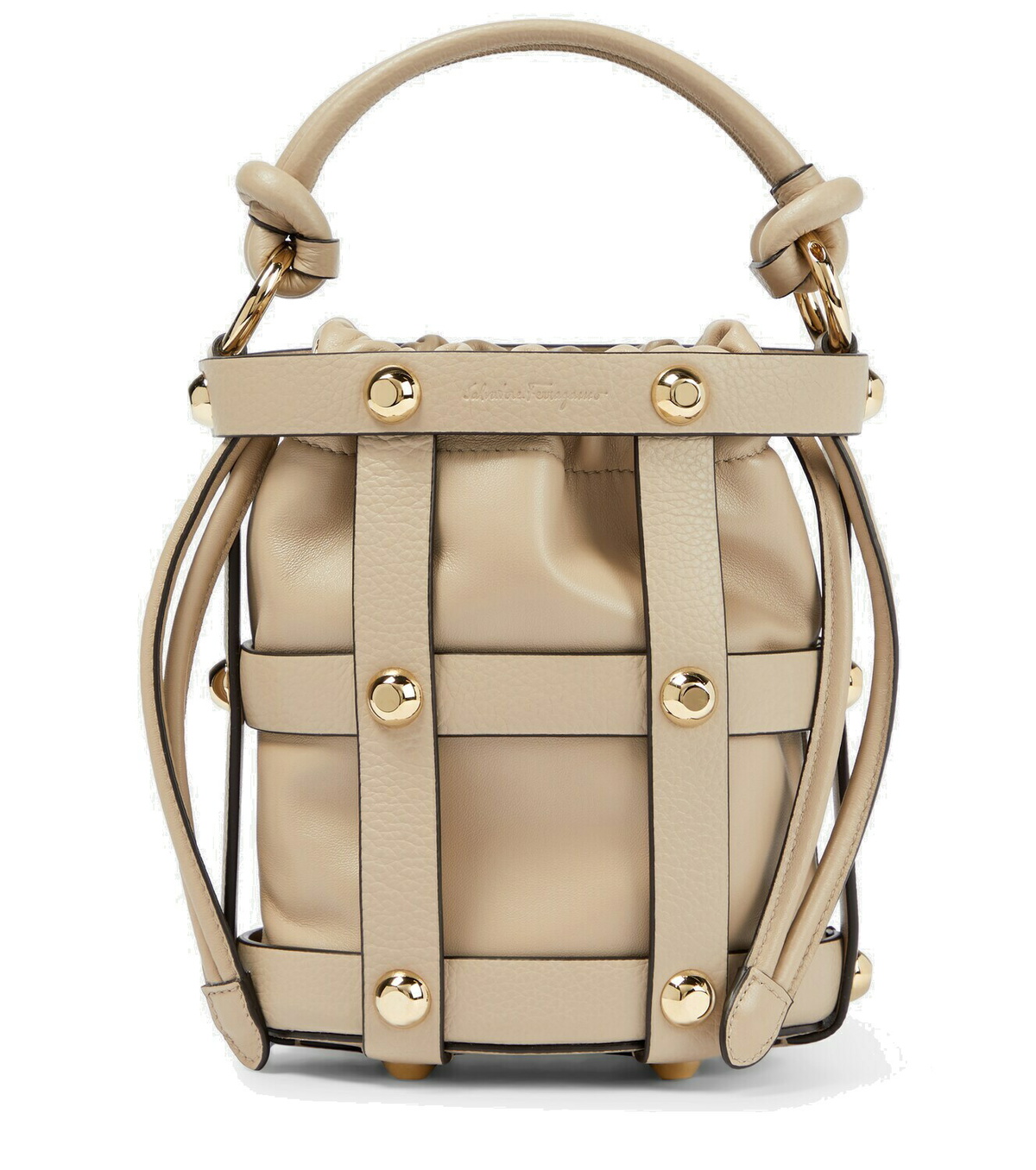 Ferragamo - Cage Mini leather bucket bag