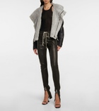 Rick Owens - Shearling-trimmed leather jacket