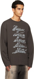 We11done Gray Se11done Multi-Logo Long Sleeve T-shirt