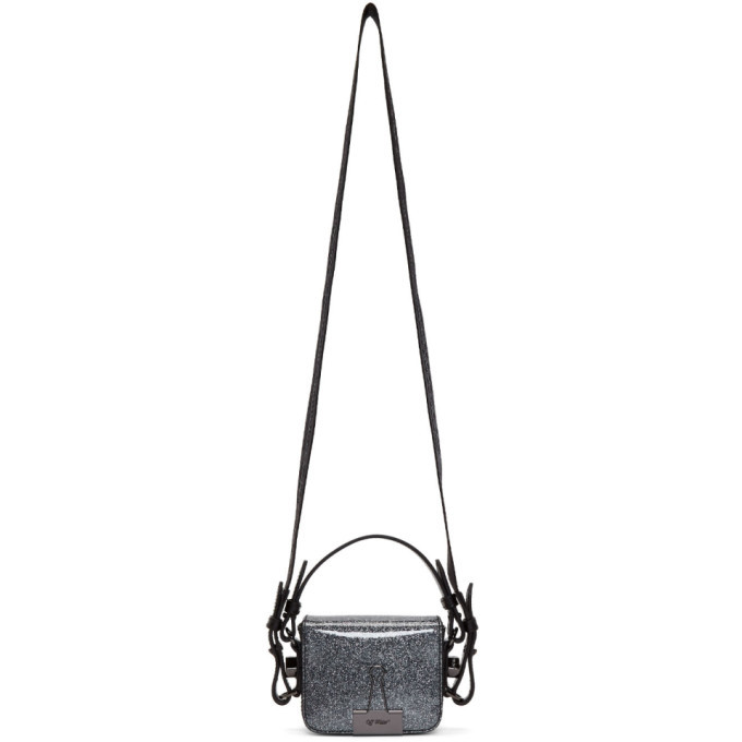 Off-White Silver Glitter Baby Flap Bag Off-White