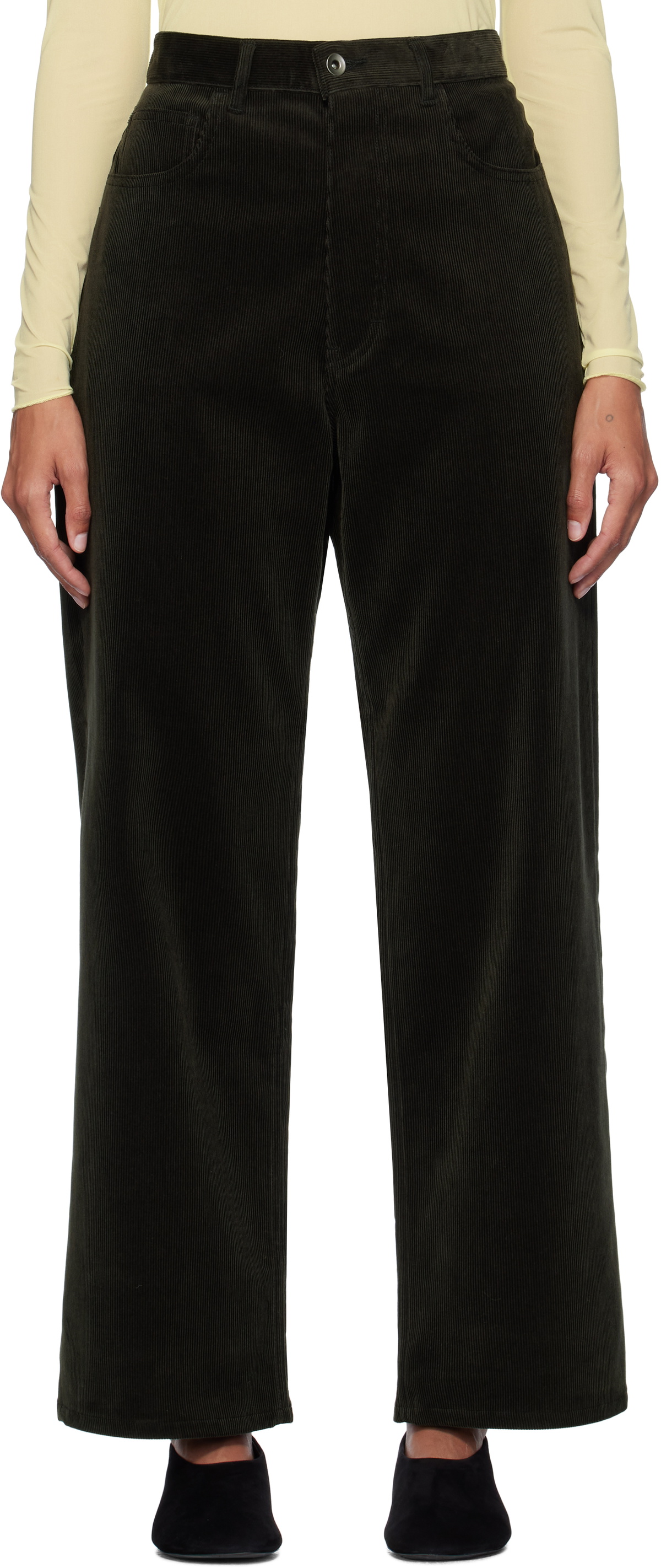 AURALEE 24AW FINX CORDUROY PANTS ダークブラウン AURALEE Brown Finx Corduroy Trousers Auralee