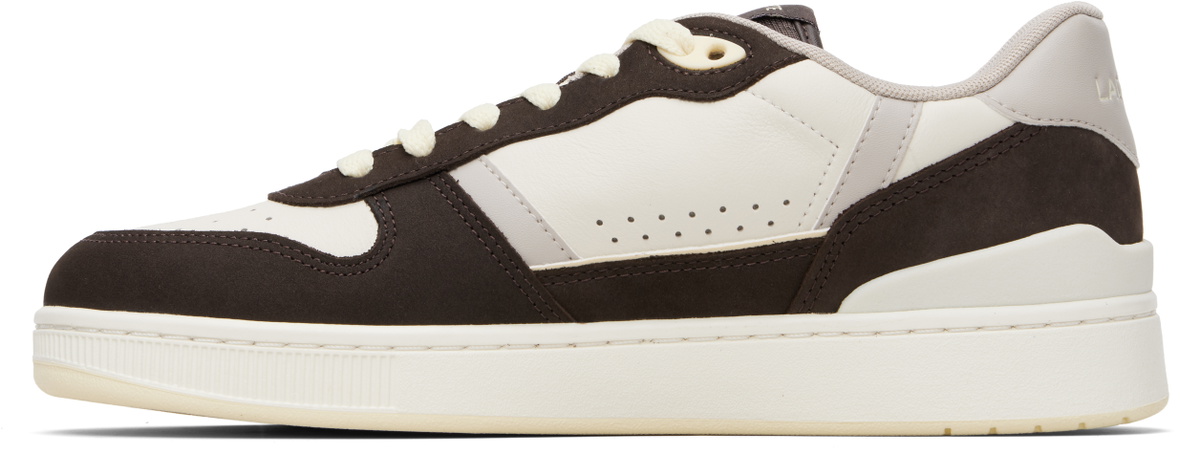 Lacoste Brown & Gray T-Clip Set Leather Sneakers