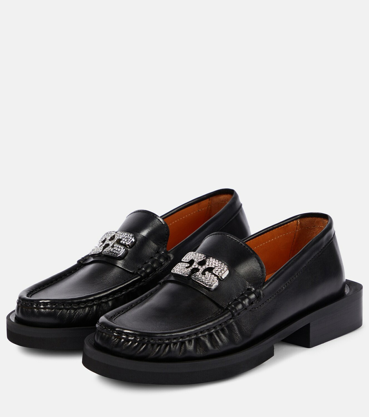 Ganni Embellished leather loafers GANNI