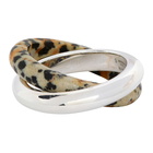 Bottega Veneta Silver Dalmatian Double Ring