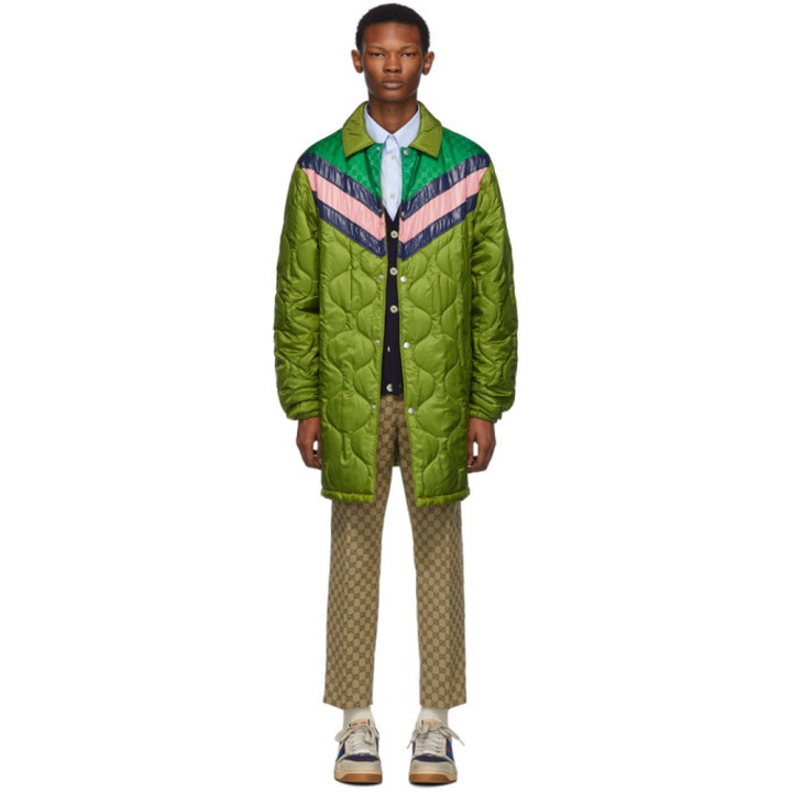 Photo: Gucci Green Quilted GG Coat