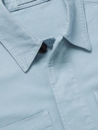 Mr P. - Garment-Dyed Cotton-Twill Overshirt - Blue