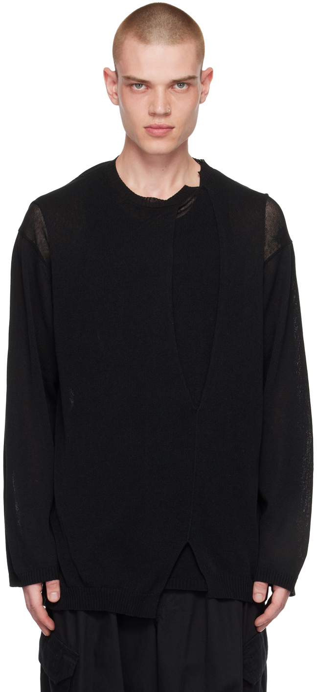 Yohji Yamamoto Black Layered Sweater