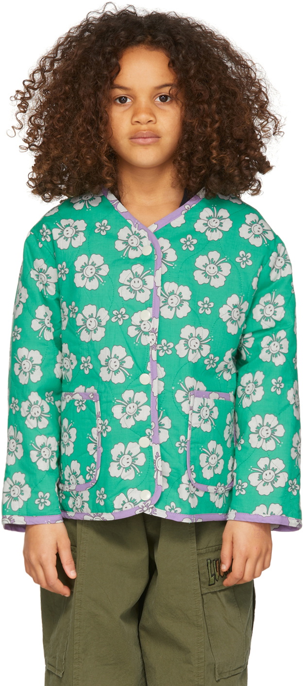 Luckytry Kids Reversible Green Flower Jacket