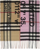 Burberry Beige & Pink Giant Check Scarf