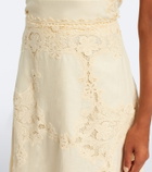 Ulla Johnson Fleur crochet-trimmed linen midi skirt