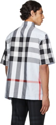 Burberry Blue Cotton Check Short Sleeve Shirt