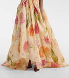 Carolina Herrera Floral silk organza bustier gown