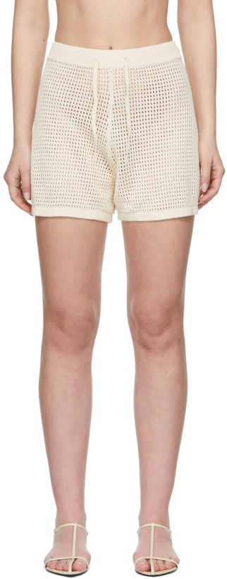 Photo: Nanushka Off-White Crocheted Fico Shorts