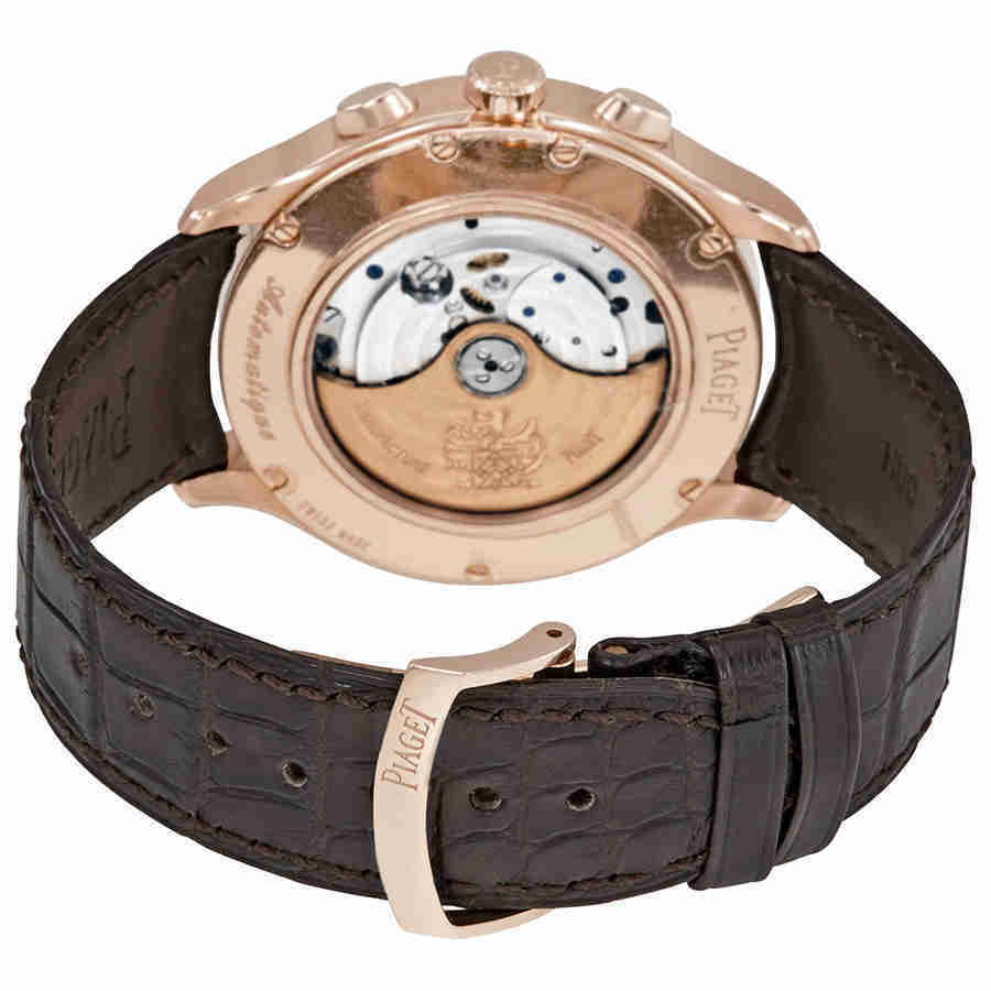Piaget Gouverneur Automatic Silver Dial Brown Leather Mens Watch G0A37112