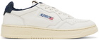 AUTRY White & Navy Medalist Low Sneakers