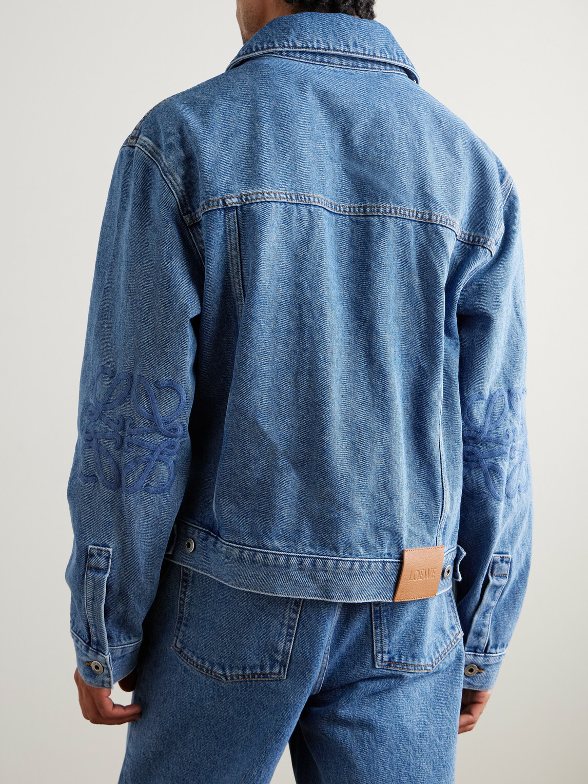 LOEWE - Anagram Embroidered Denim Jacket - Blue