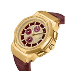 JBW Saxon GMT Quartz Gold Dial Unisex Watch JB-6101L-R
