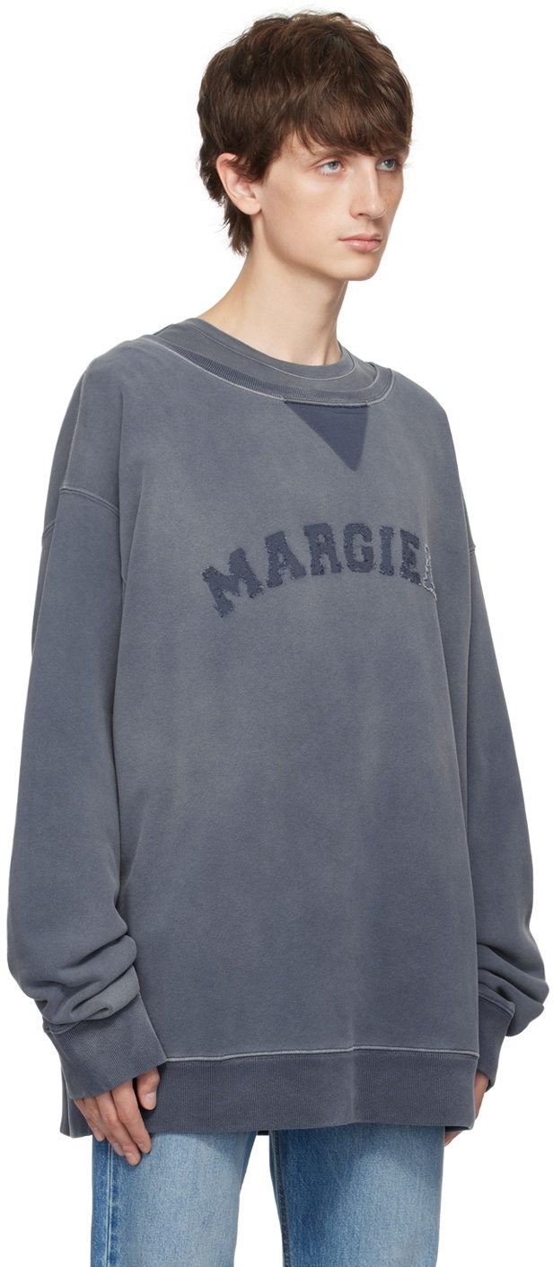 Maison Margiela Women's Cotton Sweatshirt Blue