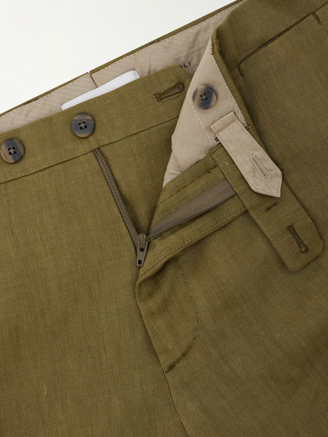 Boglioli - Wool and Linen-Blend Straight Leg Trousers - Green