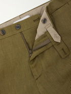 Boglioli - Wool and Linen-Blend Straight Leg Trousers - Green