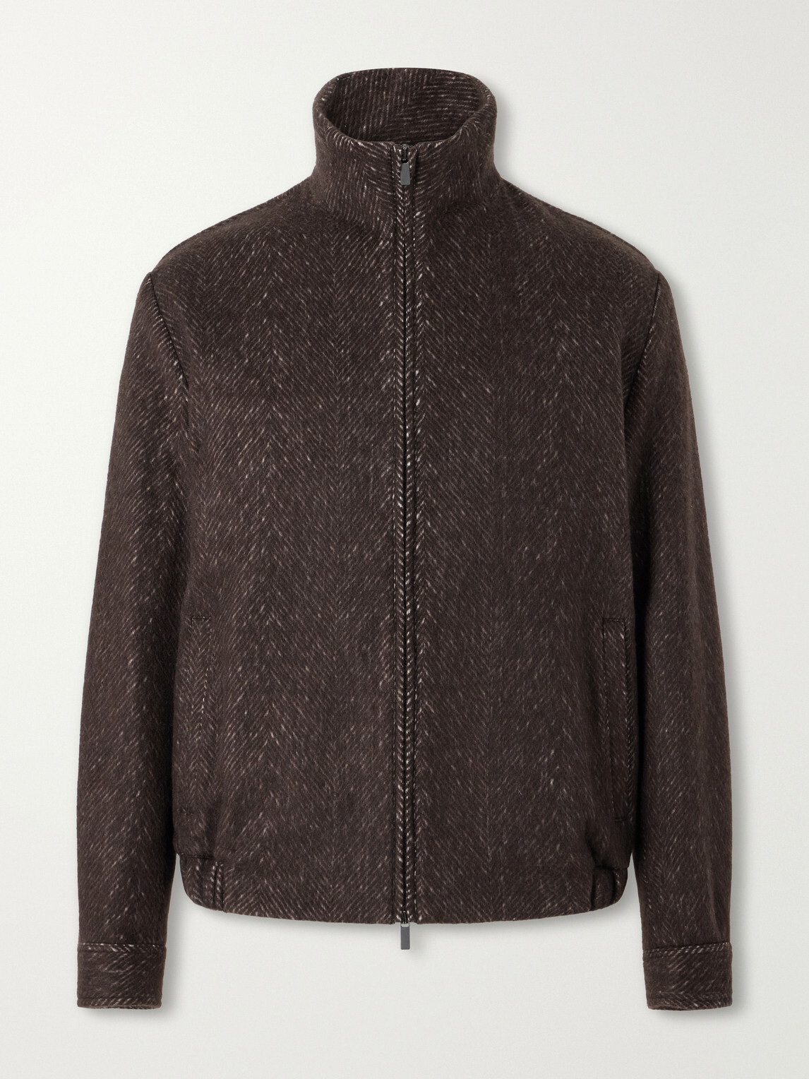 Altea - Arden Herringbone Blouson Jacket - Brown