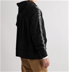 Engineered Garments - Jacquard-Trimmed Fleece-Back Cotton-Jersey Hoodie - Black