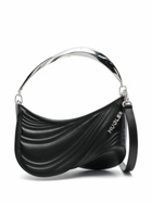 Mugler Black Spiral Curve 01 Leather Shoulder Bag