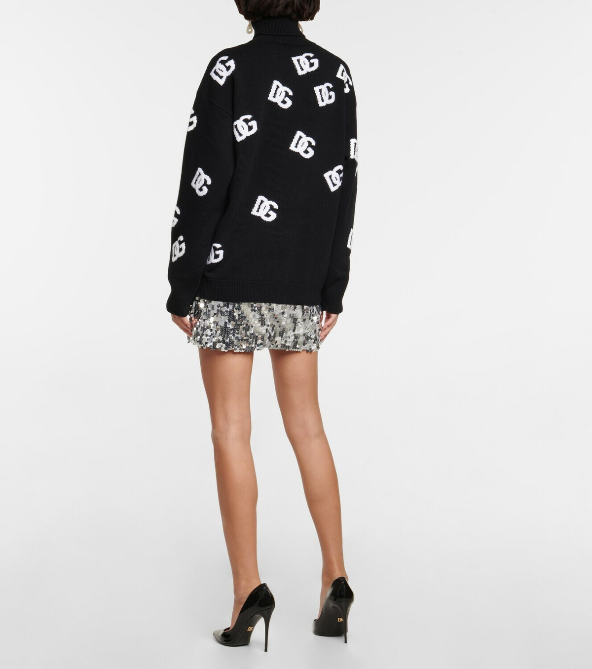 Dolce & Gabbana Blue Cotton Turtleneck Long Sleeves Sweater