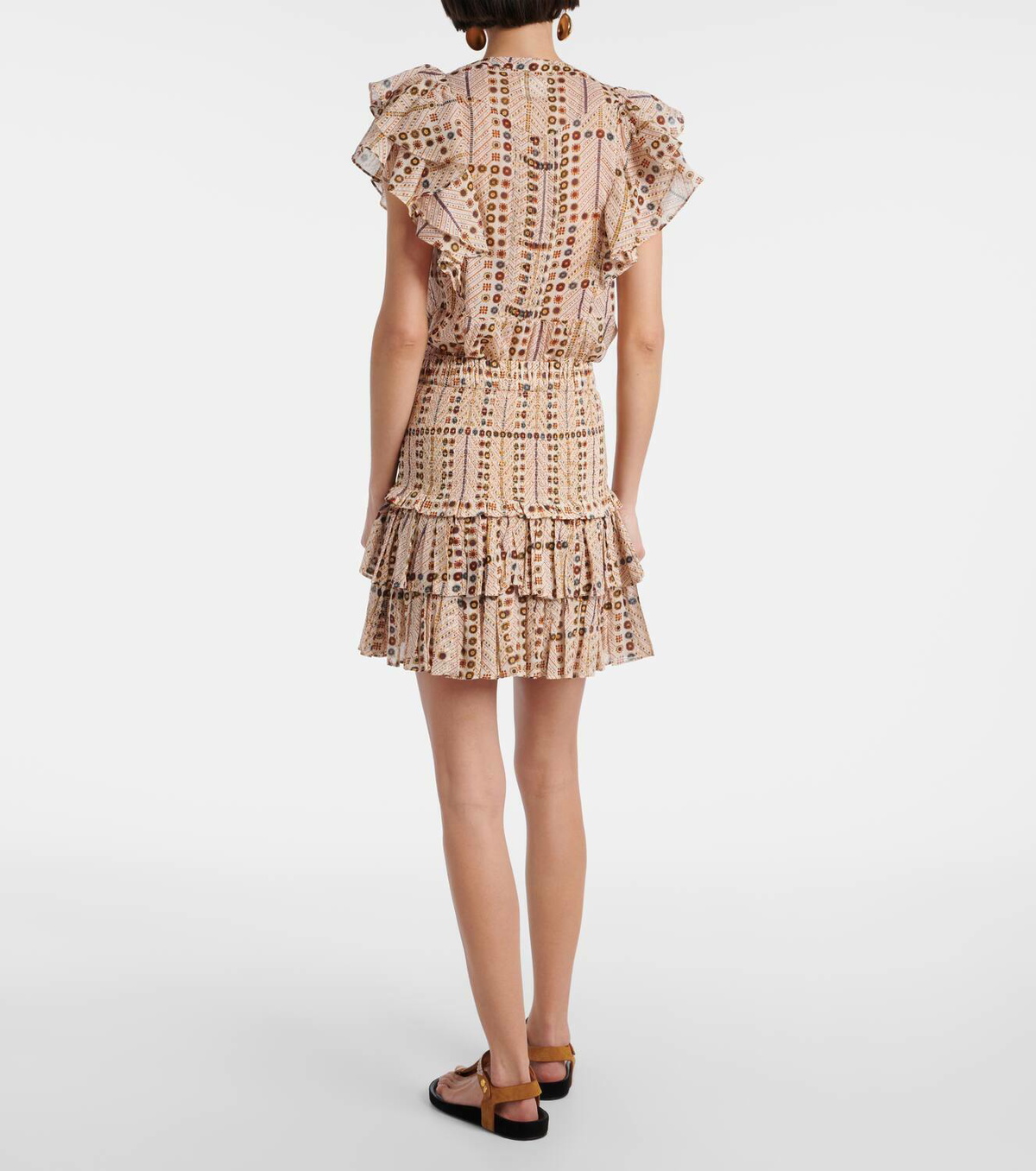 Naomi Printed Smocked Cotton Voile Skirt