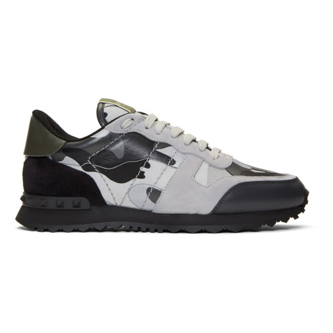 Photo: Valentino Grey Valentino Garavani Camo Rockrunner Sneakers