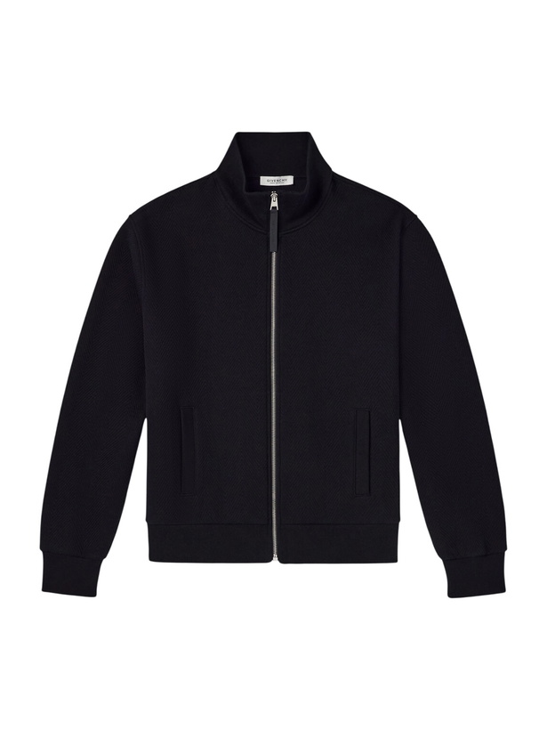 Photo: Givenchy - Cotton-Blend Zip-Up Sweatshirt - Black