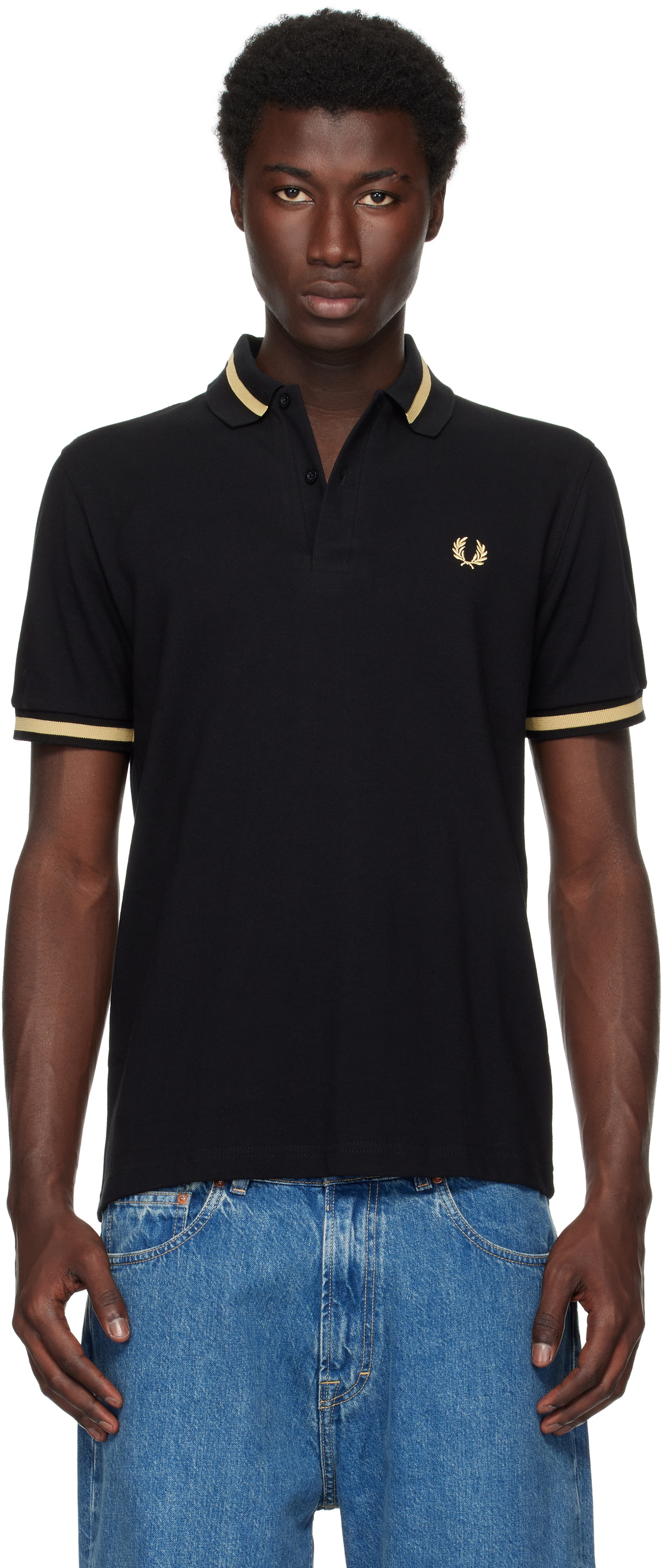 FRED PERRY M2 POLO ENGLAND ブラック M2 - Black / Champagne | Made In England | Men's Jackets