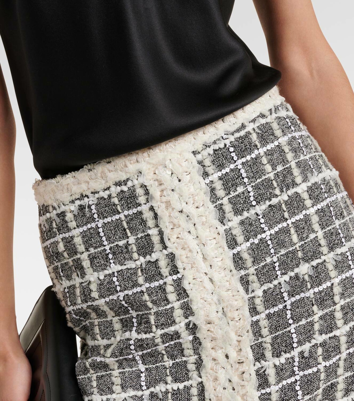 Giambattista Valli Checked wool-blend bouclé miniskirt