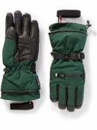Moncler Grenoble - Leather-Panelled Ski Gloves - Green