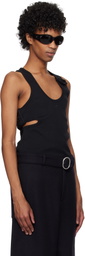 Courrèges Black 90's Rib Cut Out Tank Top