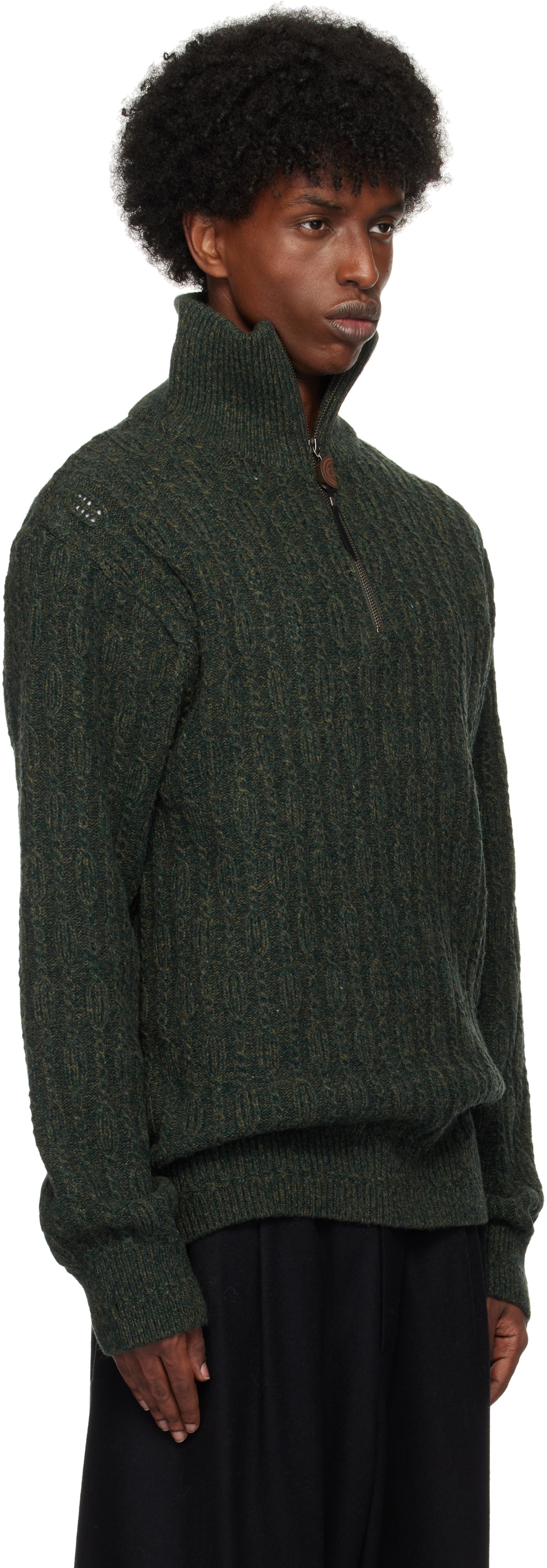 HYEIN SEO Khaki Troyer Knit Sweater & Gloves Set