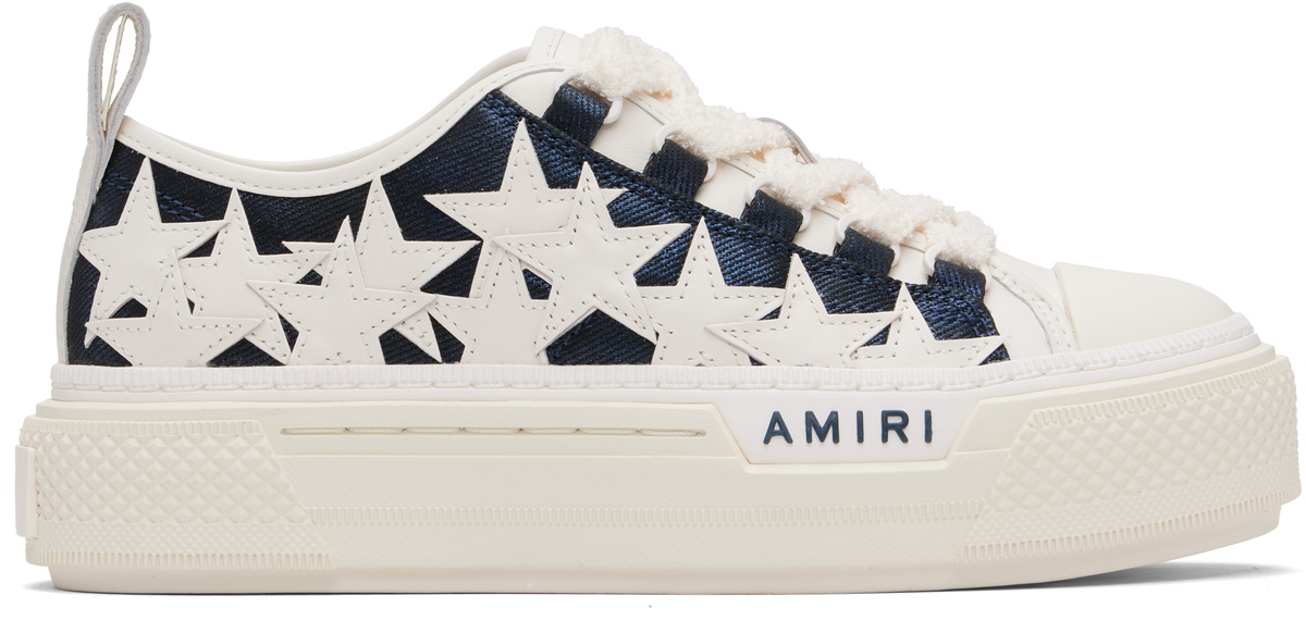 AMIRI White & Black Stars Court Low Sneakers Amiri