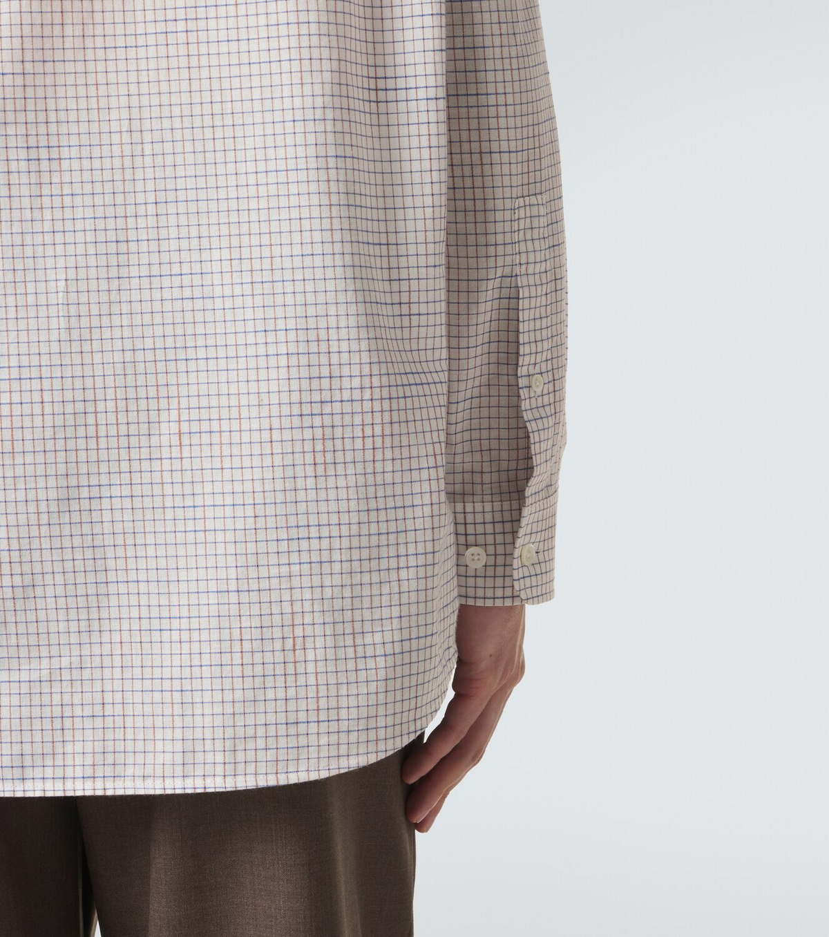 The Row Pompeo checked cotton chambray shirt